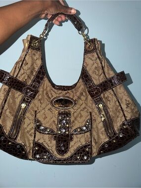 Vintage Baby Phat Monogram Hobo Shoulder Bag